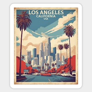 Los Angeles United States of America Tourism Vintage Poster Sticker